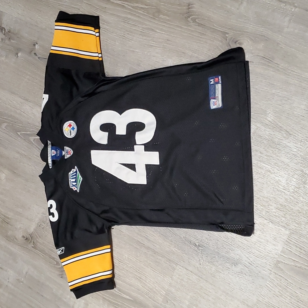 Reebok Pittsburg Steelers Troy Polamalu # 43 Superbowl mesh Jersey kid’s size M